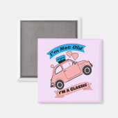Oude klassieke roze auto magneet (Voorkant / Achterkant)