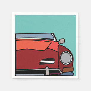 Oude Klassieke Vintage Auto Verjaardag Servet