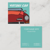 Oude klassieke vintage auto vierkante visitekaartje (Voorkant / Achterkant)