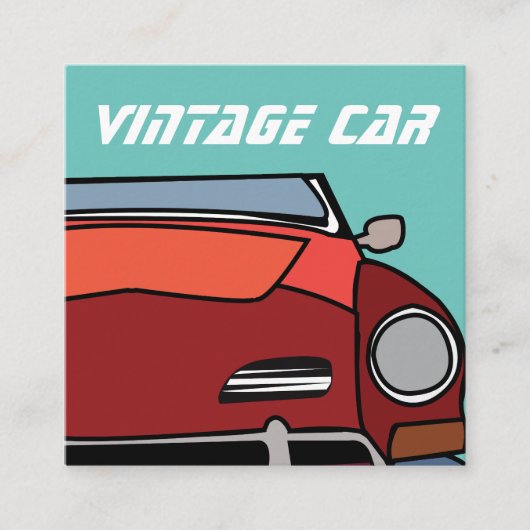 Oude klassieke vintage auto vierkante visitekaartje (Voorkant)