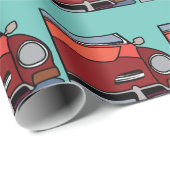 Oude Klassieke Vintage Car Birthday Cadeaupapier (Rol Hoek)