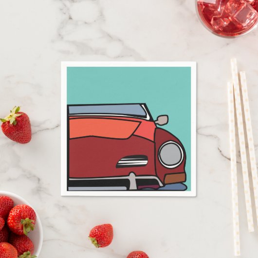 Oude Klassieke Vintage Car Birthday Servet (Insitu)