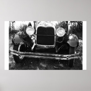 Oude klassieke voorkant auto poster