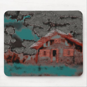 Oude klei met driestige beweging, onder wolken muismat