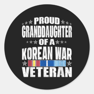 Oude kleindochter van een Koreaanse oorlogsveteraa Ronde Sticker