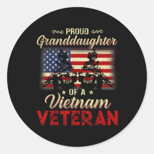 Oude kleindochter van een Vietnam veteraan opa Ronde Sticker