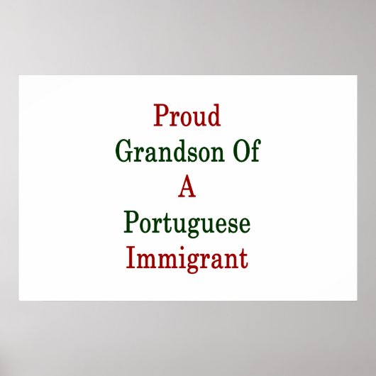 Oude kleinzoon van een Portugese immigrant Poster (Voorkant)