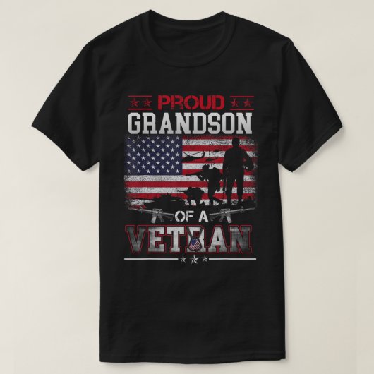 Oude kleinzoon van een Veteranese Veteranese Vlagg T-shirt (Design voorkant)