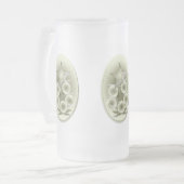 Oude kleur kerst matglas bierpul (Voorkant links)