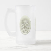 Oude kleur kerst matglas bierpul (Links)