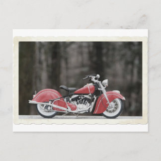 Oude kleur motorfiets foto briefkaart