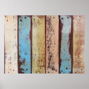 Oude kleurrijke abstracte ondergrond van hout, ach poster