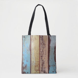 Oude kleurrijke abstracte ondergrond van hout, ach tote bag