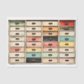 Oude Kleurrijke Lade Houten Eenheid AT6 Decoupage Tissuepapier (Voorkant)