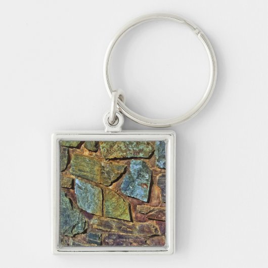 Oude kleurrijke steenwandtextuur sleutelhanger (Voorkant)