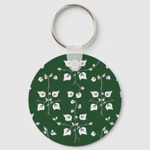 Oude klimop botanische schets bosgroen sleutelhanger