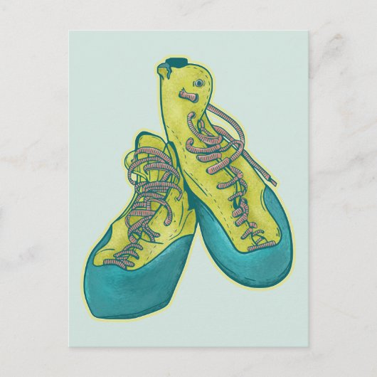 Oude klimschoenen rotsklimmen briefkaart (Voorkant)