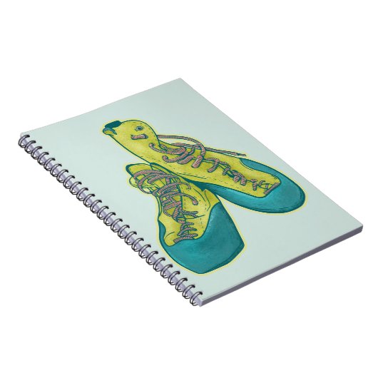 Oude klimschoenen rotsklimmen notitieboek (Rechterzijde)