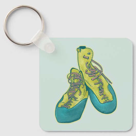 Oude klimschoenen rotsklimmen sleutelhanger (Voorkant)