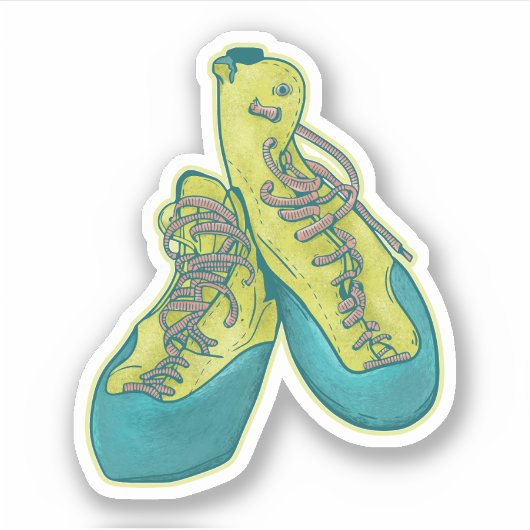 Oude klimschoenen rotsklimmen sticker (Voorkant)