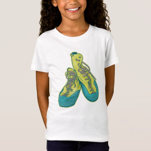 Oude klimschoenen rotsklimmen t-shirt (Voorkant)