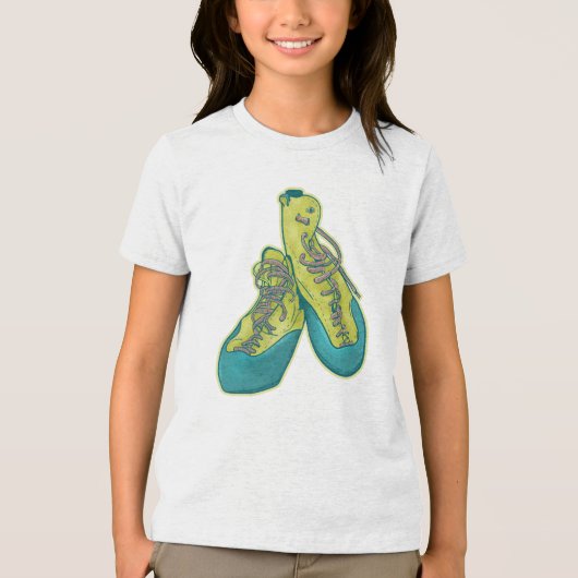 Oude klimschoenen rotsklimmen Tri-Blend shirt (Voorkant)