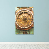Oude klok face, Duitsland Canvas Afdruk (Insitu (Houten vloer))