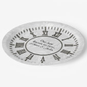 Oude klok zonder handen Damask Satijn Papieren Bordje (Gekanteld)