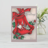 Oude klokgroeten  feestdagenkaart (Staand voorkant)