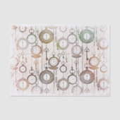 Oude klokken, tijdstukpatroon, retroillustratie tissuepapier (Voorkant)