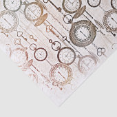 Oude klokken, tijdstukpatroon, retroillustratie tissuepapier (Detail)
