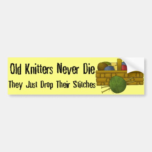 Oude Knitters Bumpersticker (Voorkant)