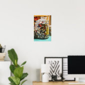 Oude knopen in een pot poster (Thuiskantoor)