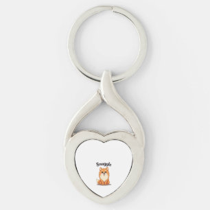 Oude knuffel Pomeranian Cute Hond Illustratie D Sleutelhanger