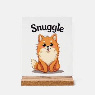 Oude knuffel pomeranian leuke hond illustratie D Acryl Bord