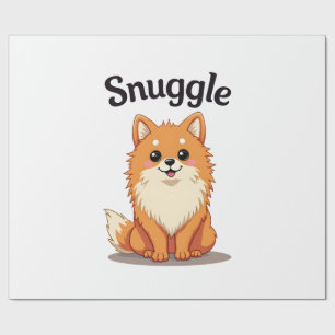 Oude knuffel pomeranian leuke hond illustratie D Cadeaupapier