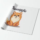 Oude knuffel pomeranian leuke hond illustratie D Cadeaupapier (Uitgerold)
