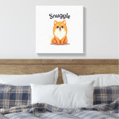 Oude knuffel pomeranian leuke hond illustratie D Canvas Afdruk (Insitu (Slaapkamer))