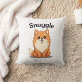 Oude knuffel pomeranian leuke hond illustratie D Kussen (Deken)
