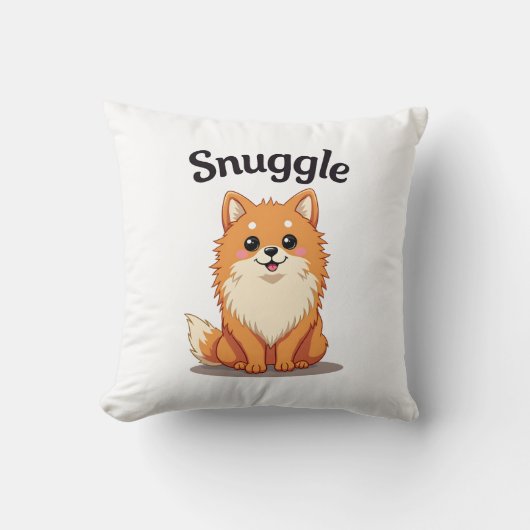 Oude knuffel pomeranian leuke hond illustratie D Kussen (Voorkant)