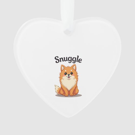 Oude knuffel pomeranian leuke hond illustratie D Ornament (voorkant)