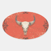 Oude Koe schedel sticker (Voorkant)