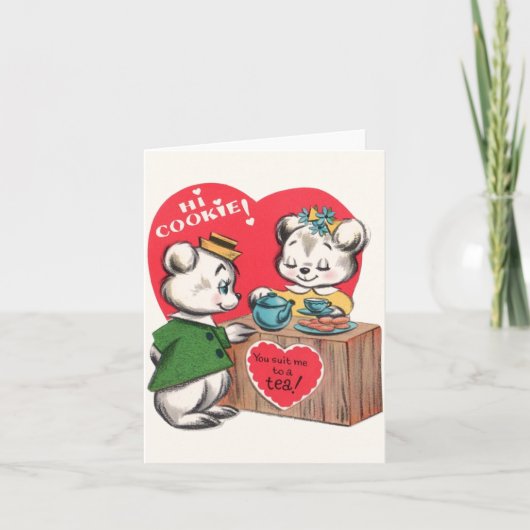 Oude koek- en theevalentijnkaart kaart (Voorkant)