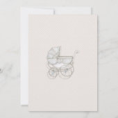 Oude Koets Ivoor Gingham Blauwe Vogels Kaart (Achterkant)