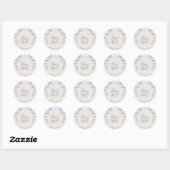 Oude Koets Ivoorkleurig Blauw Gingham Ronde Sticker (Vel)