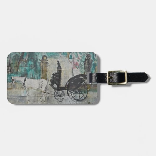 Oude koetsier bagagelabel (Voorkant horizontaal)