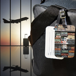 Oude Koffer Echtgenote Reizen Zwerverslust Foto Bagagelabel