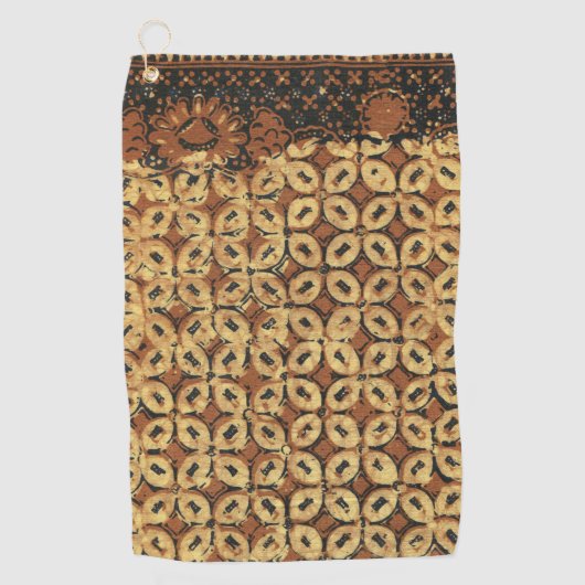 Oude Koffieboon Geometrisch Batikpatroon Golfhanddoek (Voorkant)