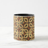Oude Koffieboon Geometrisch Batikpatroon Mok (Midden)