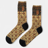 Oude Koffieboon Geometrisch Batikpatroon Sokken (Links)